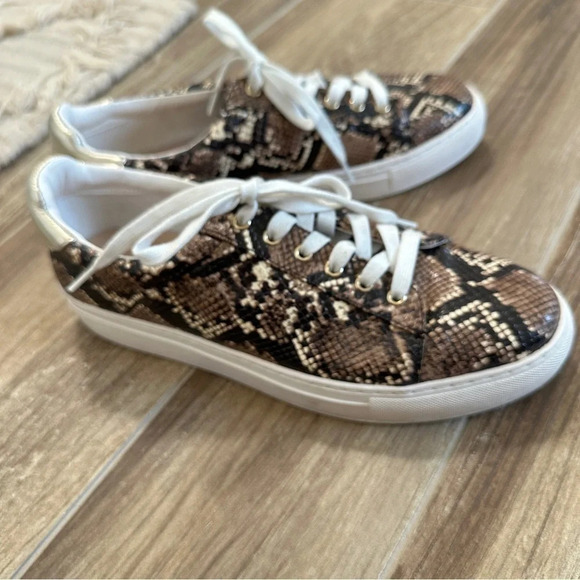1901 Snake Print Leather Sneakers in Size 10 - Picture 9 of 11
